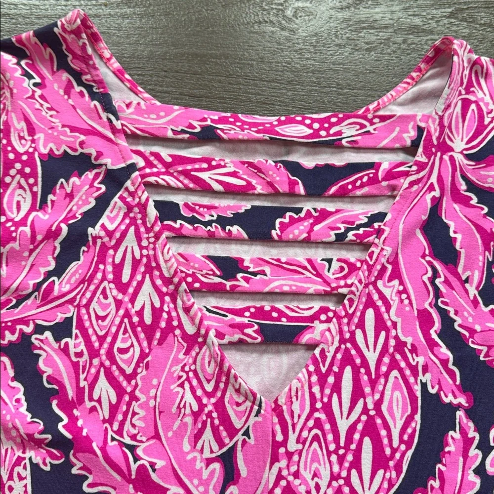 Lilly Pulitzer π Print Dress, size S, 3/4 length sleeves, 33β shoulder to hem - Picture 5 of 6